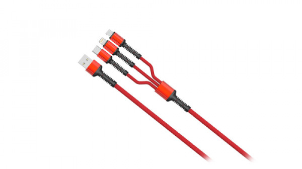 Connect 3 in 1 USB Data Cable Red IT KOMPONENTE I PERIFERIJA