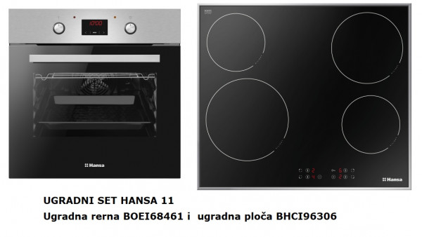 Hansa Ugradna rerna BOEI68461 + Ugradna ploca BHCI96306 BELA TEHNIKA