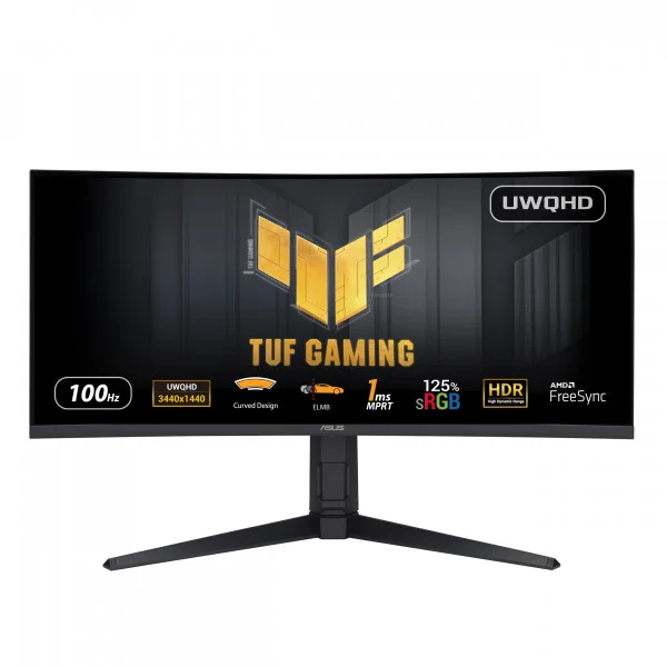 Asus Monitor TUF VG34VQL1B 34 VA, zakrivljen, 21:9 3440x1440 165Hz 1ms MPRT HDMIx2, DPx2, USBG sync (90LM06F0-B01170)  MONITORI