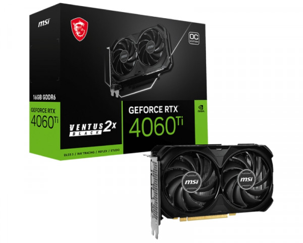 MSI nVidia GeForce RTX 4060 Ti 16GB 128bit RTX 4060 Ti VENTUS 2X BLACK 16G OC IT KOMPONENTE I PERIFERIJA