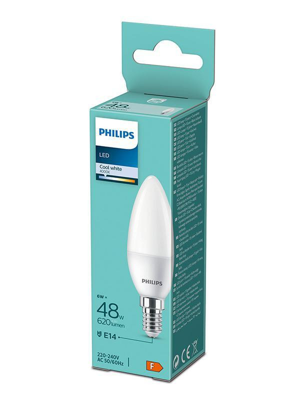 PS777 Philips LED sijalica 6W (48W) B35 E14 CW 4000K FR ND 1PF/12-DISC POKUĆSTVO