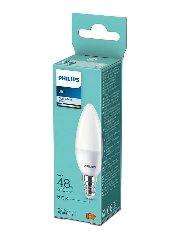 Philips PS777 LED sijalica 6W (48W) B35 E14 CW 4000K FR ND 1PF/12-DISC POKUĆSTVO