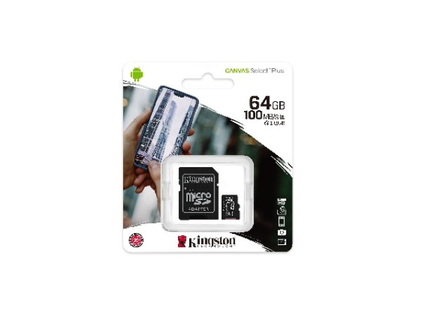 Kingston microSDXC 128GB Class 10 U1 UHS-I 100MBs-10MBs SDCS2128GB + adapter' ( 'SDCS2128GB' )  Logik grupe