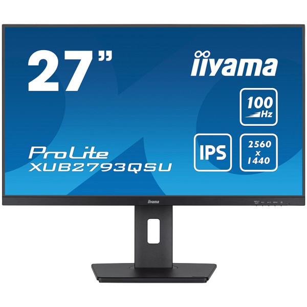 IIYAMA Monitor LED XUB2793QSU-B6 27'' WQHD IPS 2560 x 1440 100Hz 16:9 250 cdm˛ 1300:1 1ms MONITORI