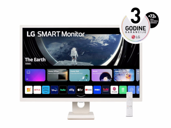 LG Monitor 32SR50F-W 32'' IPS 1920x1080 60Hz 8ms GtG HDMIx2, USB zvučnici VESA smart bela (32SR50F-W.AEU)  MONITORI