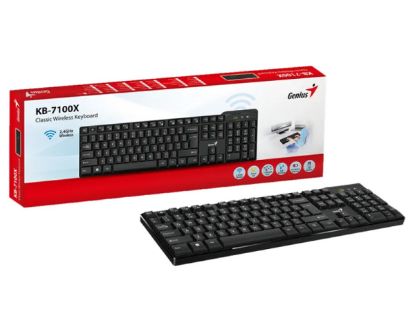 GENIUS KB-7100X Wireless USB YU wireless crna tastatura  IT KOMPONENTE I PERIFERIJA