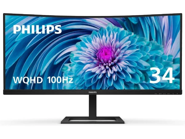 Philips Monitor 346E2CUAE00 34'' VA, zakrivljen, 21:9 3440x1440 100Hz 1ms MPRT HDMI, DP, USB visina crna MONITORI