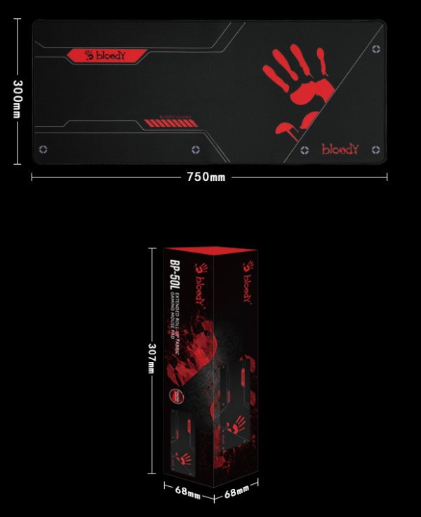 A4-BP-50L A4Tech Bloody, Gejmerska podloga za misa, 300x750mm, 3mm IT KOMPONENTE I PERIFERIJA