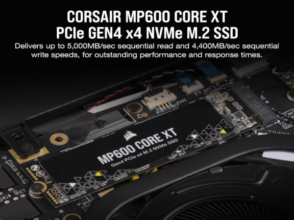 Corsair SSD MP600 CORE XT 2TB NVMe M.2Gen4 PCIe x4 crna (F2000GBMP600CXTR2)  IT KOMPONENTE I PERIFERIJA