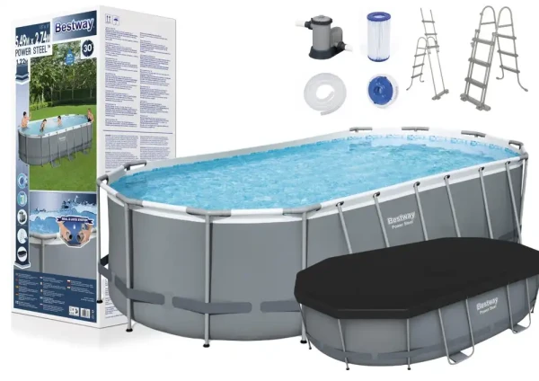 BESTWAY Bazen za dvorište Bestway Power Steel Ovalni 549x274x122cm  sa opremom BAŠTA, BAZENI I ALATI