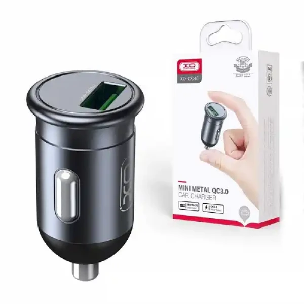 XO Auto punjač metalni CC46 QC3.0 18W sivi MOBILNI TELEFONI I TABLETI