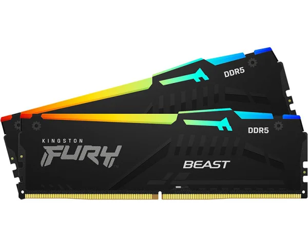 KINGSTON DIMM DDR5 64GB (2x32GB kit) 6000MTs KF560C30BBEAK2-64 FURY Beast RGB Black EXPO  IT KOMPONENTE I PERIFERIJA