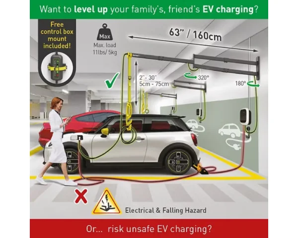 BARKAN EV160WM zidni zglobni nosač kabla za punjenje električnih vozila 160cm  POKUĆSTVO