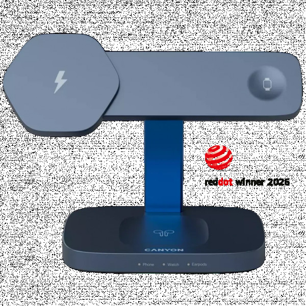 CANYON Bežični punjač Station Hexagon 310 3in1 DarkGreyBlue (CNS-WCS310DGBL)  MOBILNI TELEFONI I TABLETI