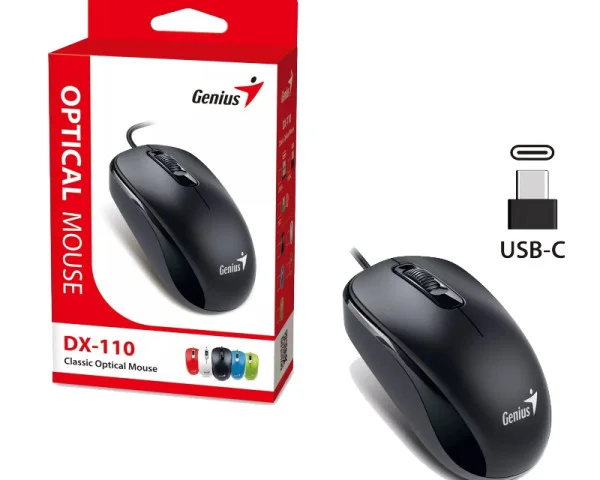 GENIUS DX-110 USB-C Optical crni miš  IT KOMPONENTE I PERIFERIJA