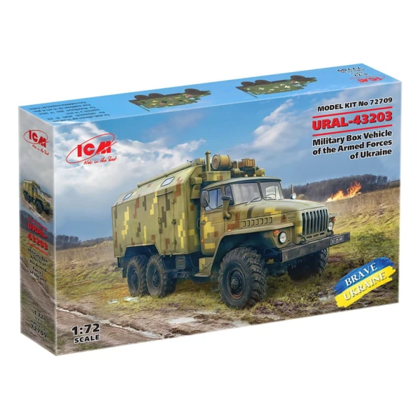 Model Kit Military - URAL-43203 Military Box Vehicle Of The Armed Forces Of Ukraine 1:72 POKUĆSTVO