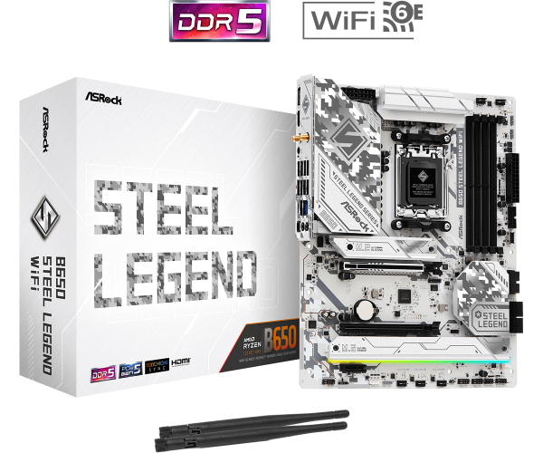 ASRock MB AMD AM5 ASRock B650 STEEL LEGEND WIFI IT KOMPONENTE I PERIFERIJA