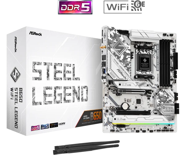 ASRock MB AMD AM5 ASRock B650 STEEL LEGEND WIFI IT KOMPONENTE I PERIFERIJA