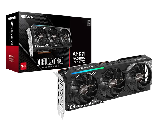ASRock SVGA Radeon RX 9070 Challenger 16GB, RX9070 CL 16G IT KOMPONENTE I PERIFERIJA