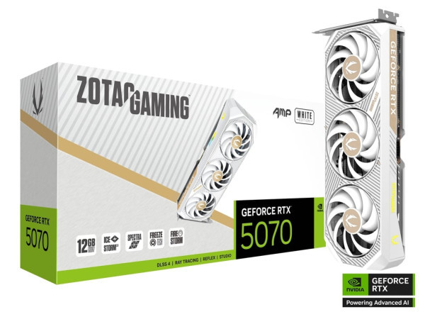 Zotac SVGA RTX 5070 AMP Gaming White Edition 12GB GDDR7 192bit, ZT-B50700FQ-10P IT KOMPONENTE I PERIFERIJA