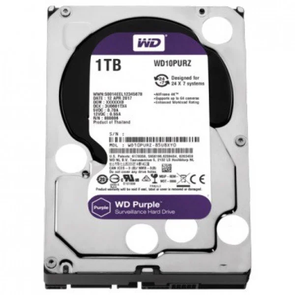 WD HDD 1TB WD10PURZ SATA3 64MB Caviar Purple IT KOMPONENTE I PERIFERIJA