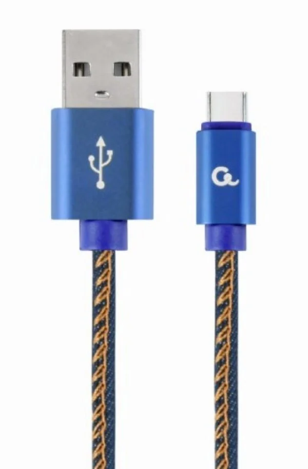 Gembird CC-USB2J-AMCM-1M-BL Premium jeans (denim) Type-C USB cable with metal connectors, 1m, blue IT KOMPONENTE I PERIFERIJA