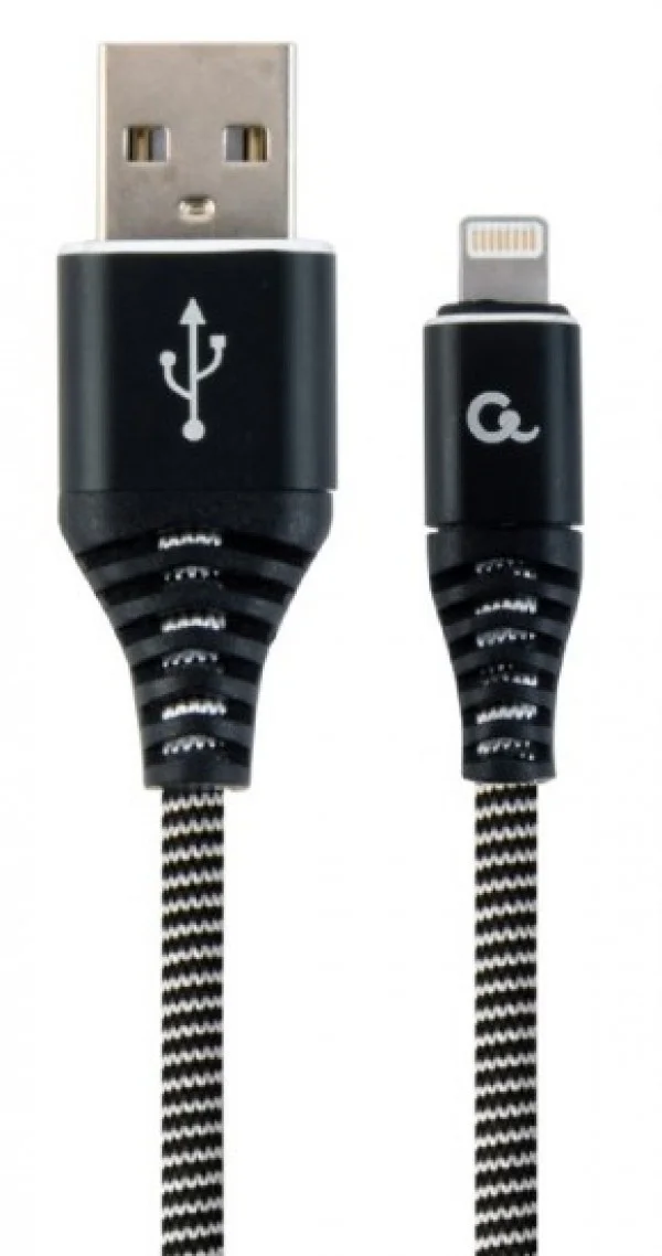 Gembird CC-USB2B-AMCM-1M-BW Premium cotton braided Type-C USB charging - data cable,1 m,black/white IT KOMPONENTE I PERIFERIJA