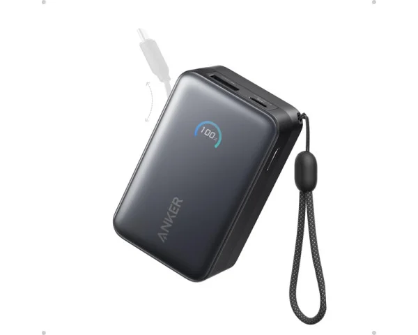 ANKER Nano 10000mAh, 45W, sa ugrađenim USB-C kablom na izvlačenje, Power Bank crni  MOBILNI TELEFONI I TABLETI