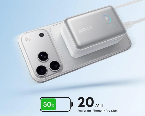 ANKER Nano 10000mAh, 45W, sa ugrađenim USB-C kablom na izvlačenje, Power Bank beli  MOBILNI TELEFONI I TABLETI