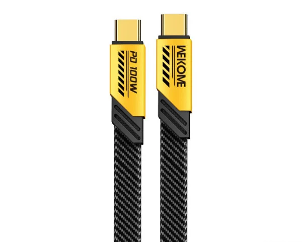 WEKOME WDC-192 Kabl 3.1 USB tip C MM 1m, za Superbrzo punjenje 100W480Mbps, flat-crno-žuti  IT KOMPONENTE I PERIFERIJA