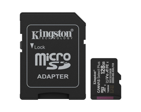 KINGSTON Memorijska kartica U1 V10 SDXC 128GB Canvas Select Plus G3 150R SDCS3128GB + adapter  IT KOMPONENTE I PERIFERIJA