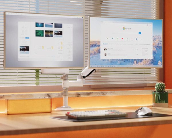 NORTH BAYOU H180 stoni nosač za dva monitora beli 17-27 inča  MONITORI