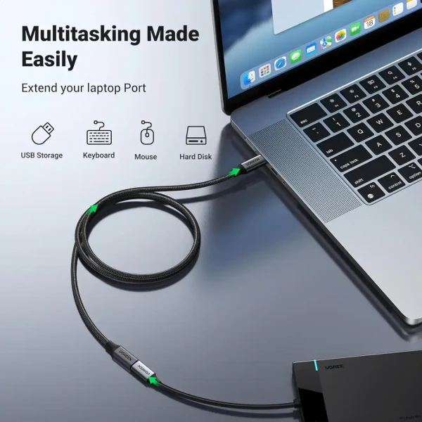 UGREEN produžni kabl US372 USB-C 3.1 Gen2 4K 100W 0.5 m (crni) IT KOMPONENTE I PERIFERIJA