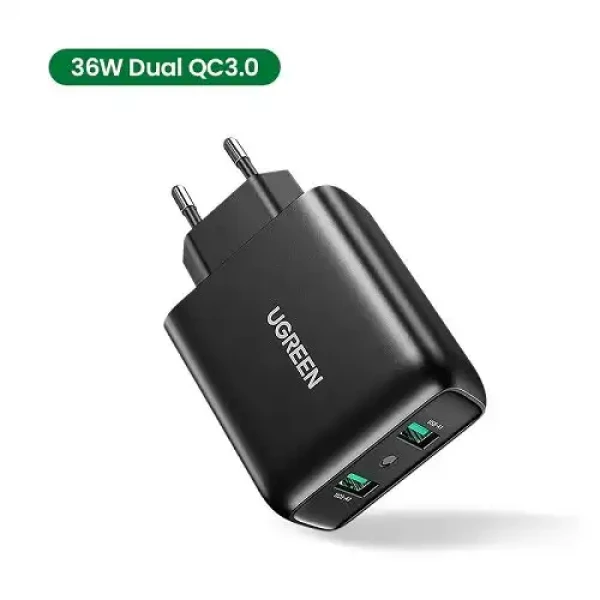 UGREEN CD161 USB Brzi punjač 3.0 2 USB 36W MOBILNI TELEFONI I TABLETI