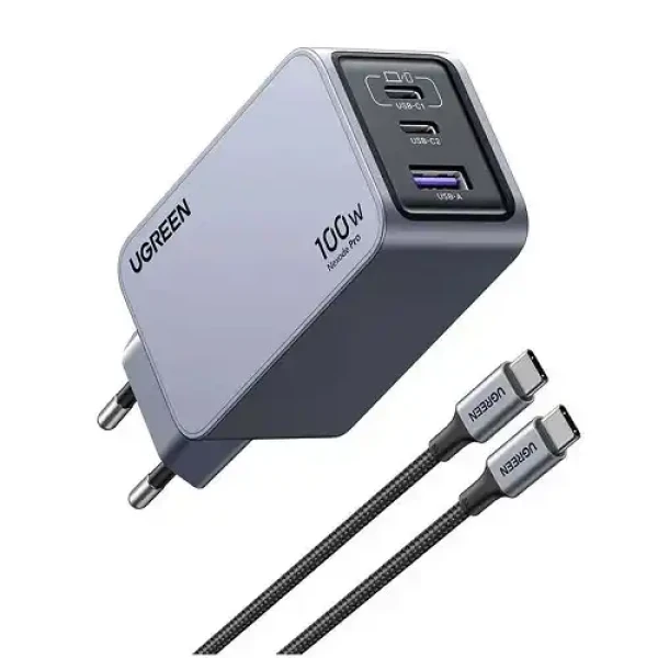 UGREEN Punjač Nexode Pro 100W 3-Port GaN Fast MOBILNI TELEFONI I TABLETI