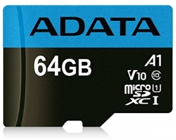 A-DATA UHS-I MicroSDXC 64GB class 10 + adapter AUSDX64GUICL10A1-RA1 IT KOMPONENTE I PERIFERIJA