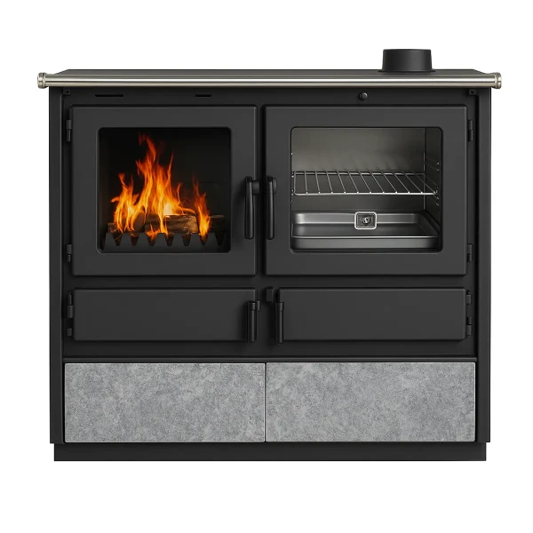 TimSistem Šporet na čvrsto gorivo ROCCO, desni, crni GREJANJE I KLIMATIZACIJA