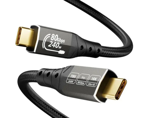 E-GREEN Kabl USB4 V2.0 USB C-CMM Thunderbolt 54, 80GbpsPD 16K@60Hz 8K@120Hz, 2m, crni  MOBILNI TELEFONI I TABLETI