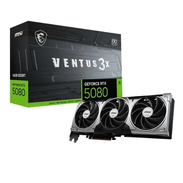 MSI Grafička karta MSI G5080-16V3C RTX5080 VENTUS 3X OC NVD 16GB GDDR7 256bit crna (V531-095R)  IT KOMPONENTE I PERIFERIJA