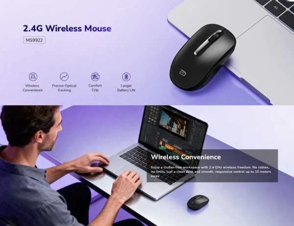 Cudy MS9922 2.4G Bezicni mis DPI 1000, 3 buttons IT KOMPONENTE I PERIFERIJA