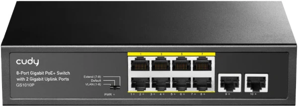 Cudy GS1010P 8-Port Gigabit PoE+ Switch with 2 Gigabit Uplink ports, PoE 30W IT KOMPONENTE I PERIFERIJA