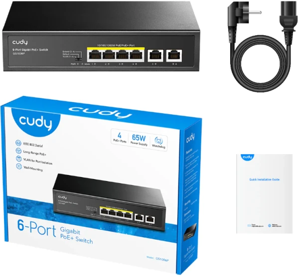 Cudy GS1006P 6-Port Gigabit PoE+ Switch IT KOMPONENTE I PERIFERIJA