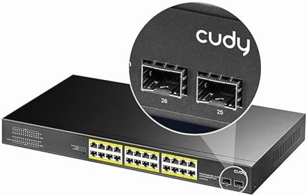 Cudy GS1026PS2 24-Port Gigabit PoE+ Switch with 2 Uplink Gigabit Ports and 2 Gigabit SFP Slots 300W IT KOMPONENTE I PERIFERIJA