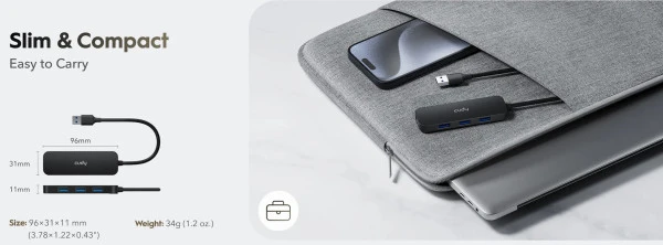 Cudy UH40A HUB 4 USB3.0 4-port, storage speed 5Gbps, black (alt. UHB-U3P4-03) IT KOMPONENTE I PERIFERIJA