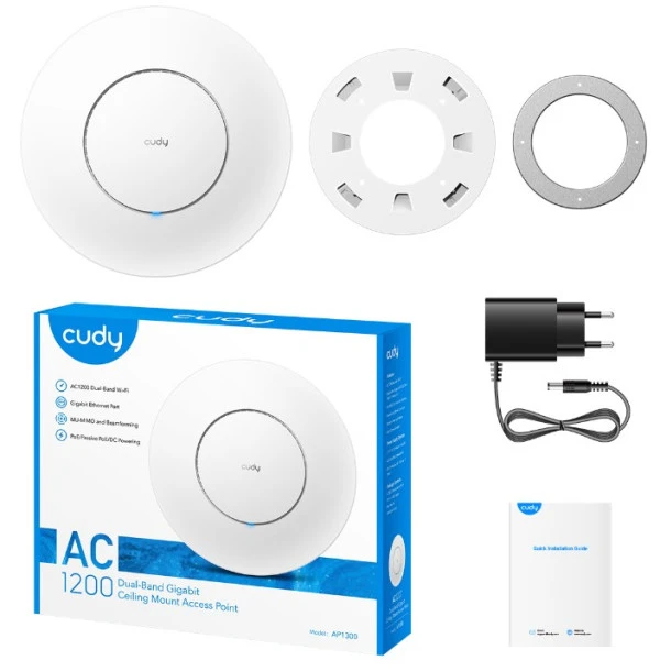 Cudy AP1300 AC1200 Gigabit Wireless Access Point, Dual Band, 1xGbit WAN/LAN (PoE), AP/Router/RE/WISP IT KOMPONENTE I PERIFERIJA