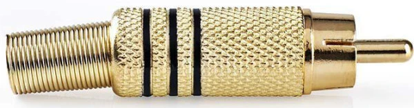 Nedis CAGP24900BK, RCA konektor, Ravni, Muški, Pozlaceni, Lemljeni, Preenik ulaza: 7,0 mm,Metal 1kom IT KOMPONENTE I PERIFERIJA