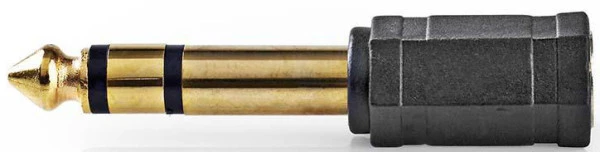 Nedis CAGP23930BKG, Stereo audio adapter, 6,35 mm muški, 3,5 mm ženski, pozlaceni, ravni, ABS, crni 1kom IT KOMPONENTE I PERIFERIJA