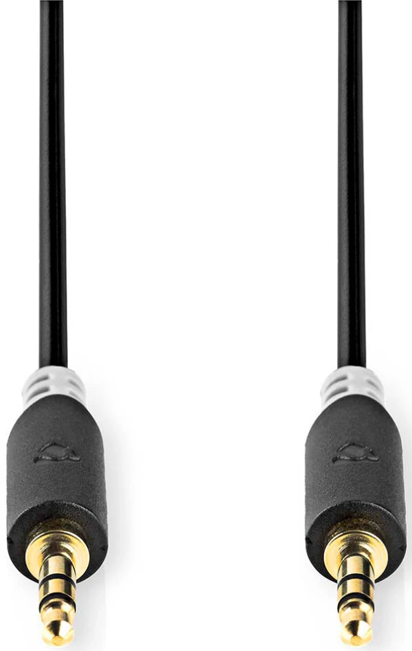 Nedis CABW22000AT20, Stereo kabl, 3,5 mm muški na 3,5 mm muški, Pozlac´eni, 2,00 m, Antracit IT KOMPONENTE I PERIFERIJA
