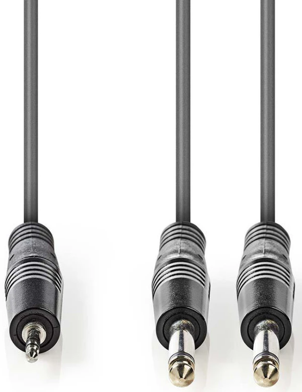 Nedis COTH23200GY15, Stereo audio kabl, 2x 6,35 mm muški, 3,5 mm muški, Niklovani, 1,50 m, Okrugli, sivi IT KOMPONENTE I PERIFERIJA