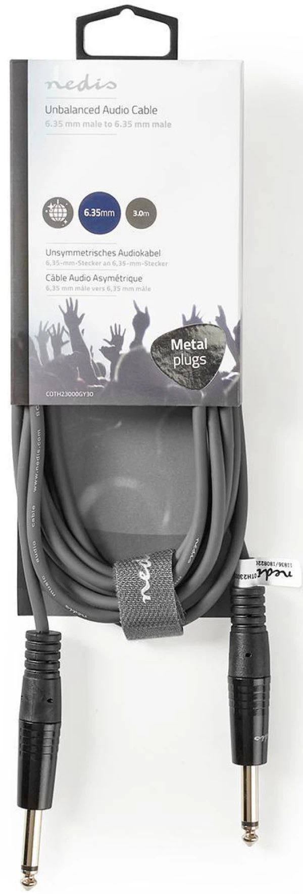 Nedis COTH23000GY30, Mono audio kabl, 6,35 mm muški, 6,35 mm muški, Niklovani, 3,00 m, PVC IT KOMPONENTE I PERIFERIJA